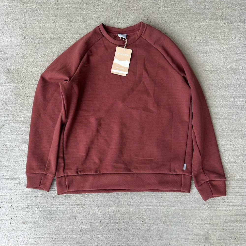 Houdini Mono Air Crew Pullover Womens M Red Recycled Fleece NWT